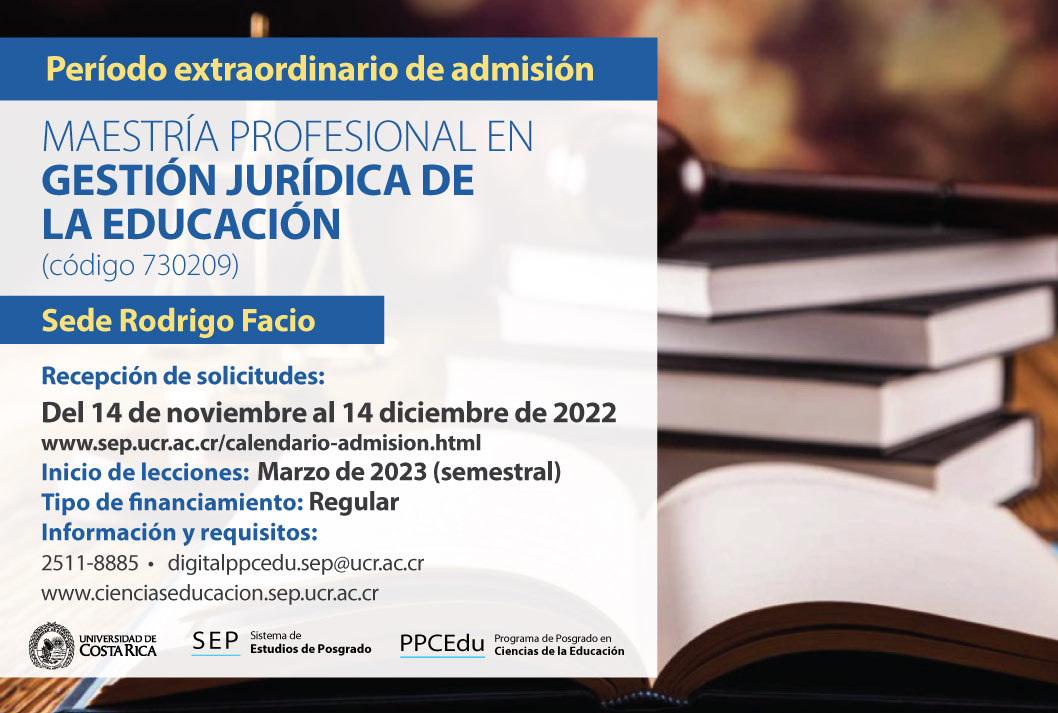 Apertura de Maestría Profesional en Gestión Jurídica de la Educación
