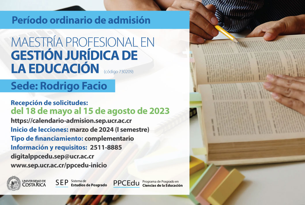 Inscipción a Maestría Profesional en Gestión Jurídica de la Educación
