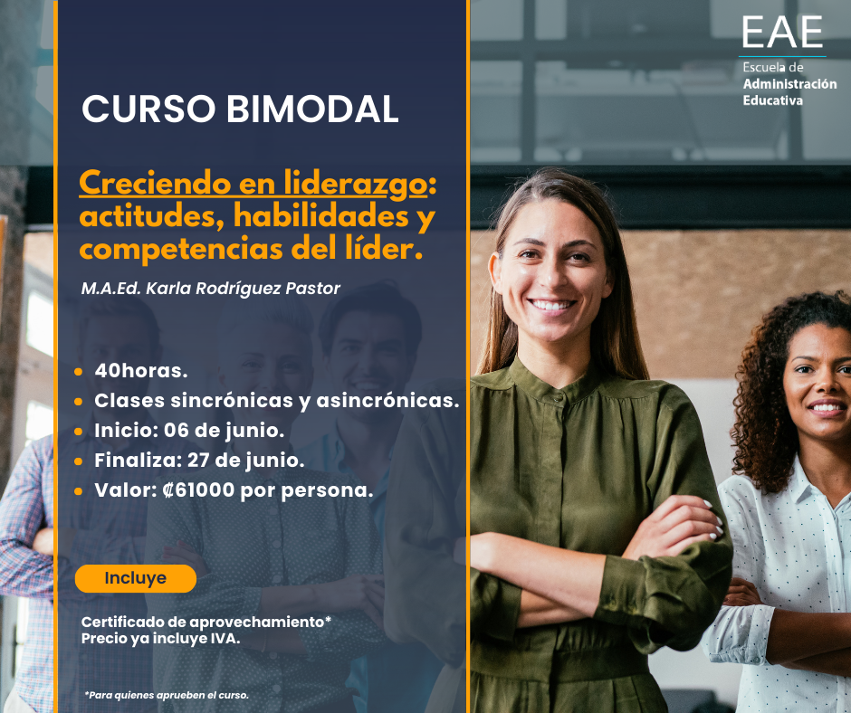 Inscripción a curso bimodal "Creciendo en Liderazgo: actitudes, habilidades y competencias del líder".