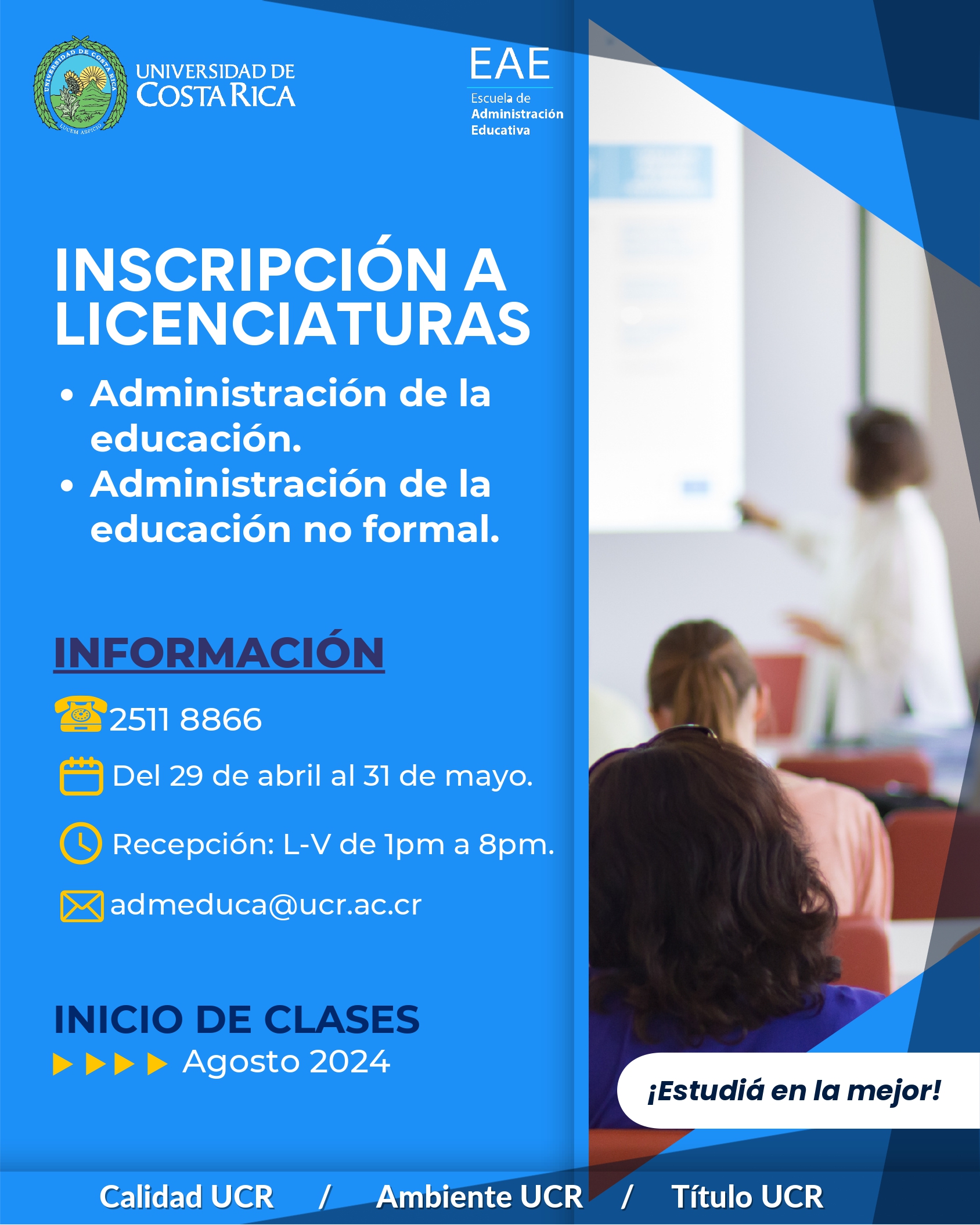Periodo para Licenciatura Administración Educativa